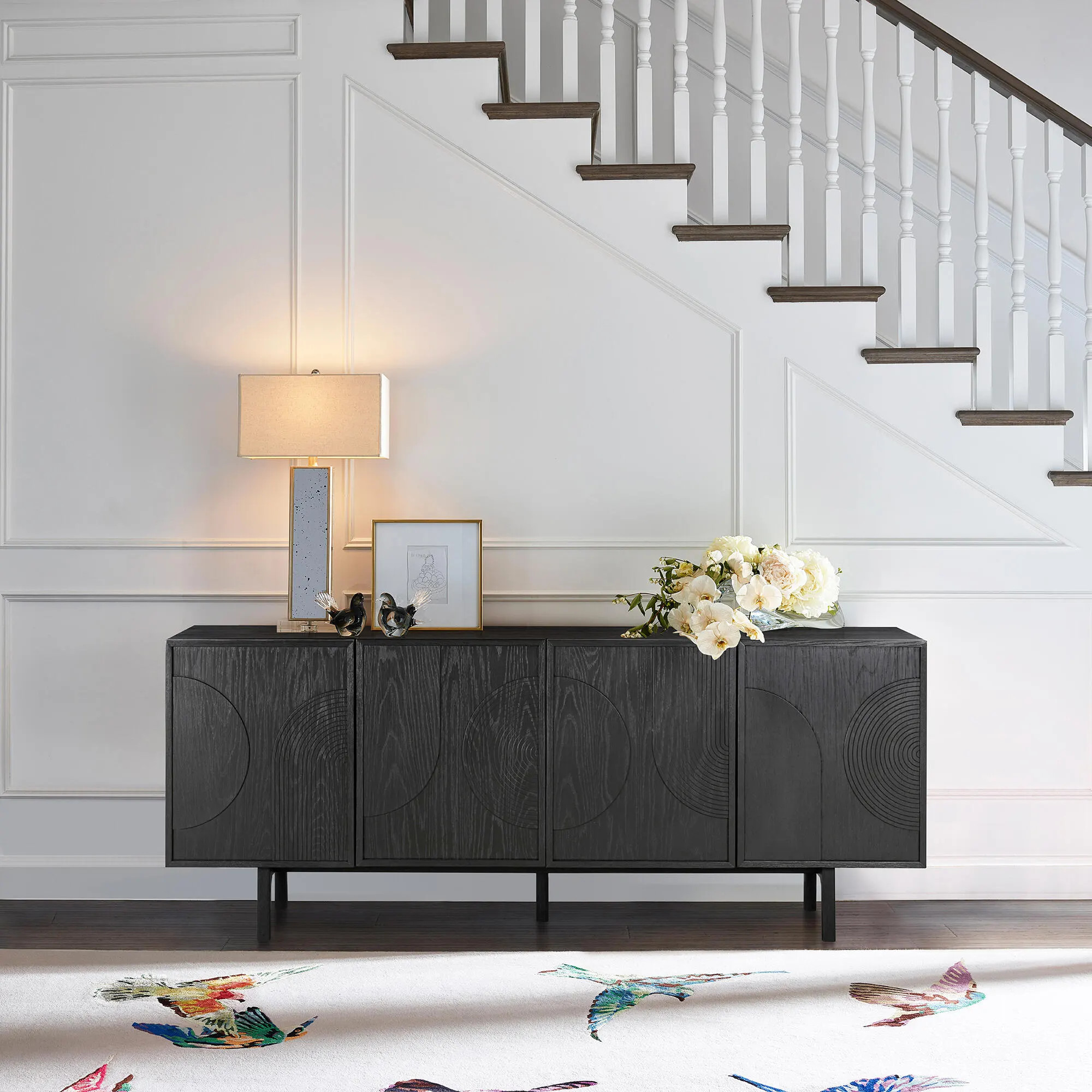 Armen Living Holland Sideboard, Black Brushed | Ashley