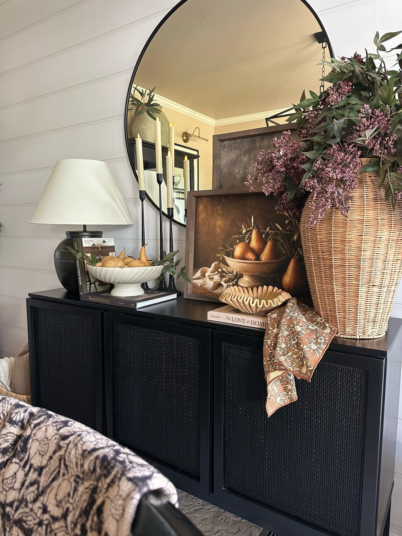 Style With Me, Cozy Fall Sideboard 

Artwork size 16x22 & 24x24 both with Briarsmoke Stain
Code FARMTOTABLE for 15% off 
6 Stems In Vase

There’s something about those first touches of fall that instantly make a space feel warmer and more inviting. I layered seasonal branches, warm textures and vintage-inspired accents to create that cozy, collected feeling I love.

The Nature’s Gathering artwork is such a beautiful focal point for this space. The rich, moody still life brings in those warm autumn tones without feeling overly seasonal, and the briarsmoke stain gives the frame so much warmth and character. It’s one of those pieces that can easily transition through the seasons.

#falldecor #fallconsole #entrywaydesign #entrywaydecor #fallvibes

#LTKSeasonal #LTKSaleAlert #LTKHome