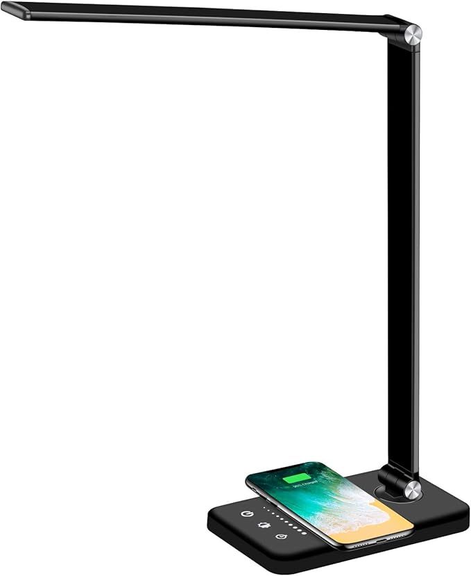 AFROG Multifunctional LED Desk Lamp with Wireless Charger, USB Charging Port, 5 Lighting Modes,5 ... | Amazon (US)