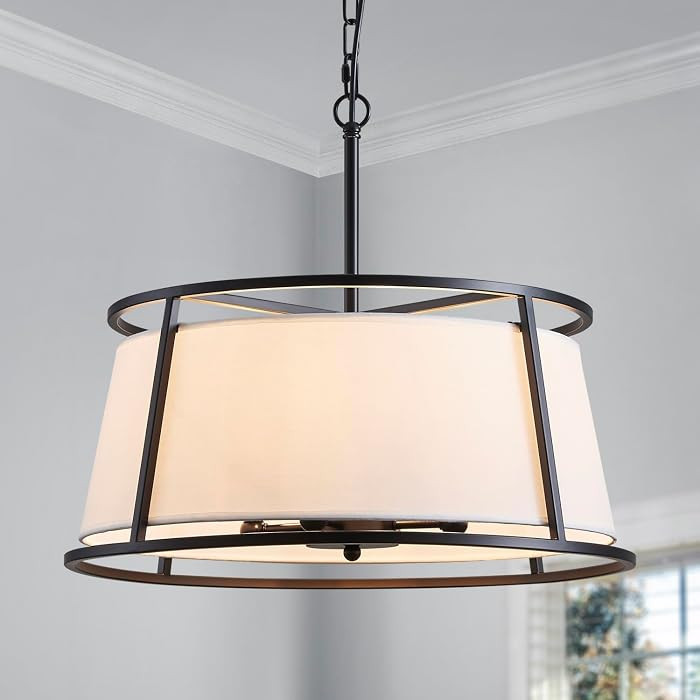 Shrine Lighting Drum Chandeliers, Modern Style, Perfect Pendant Light Fixture for Dining Room, Li... | Amazon (US)