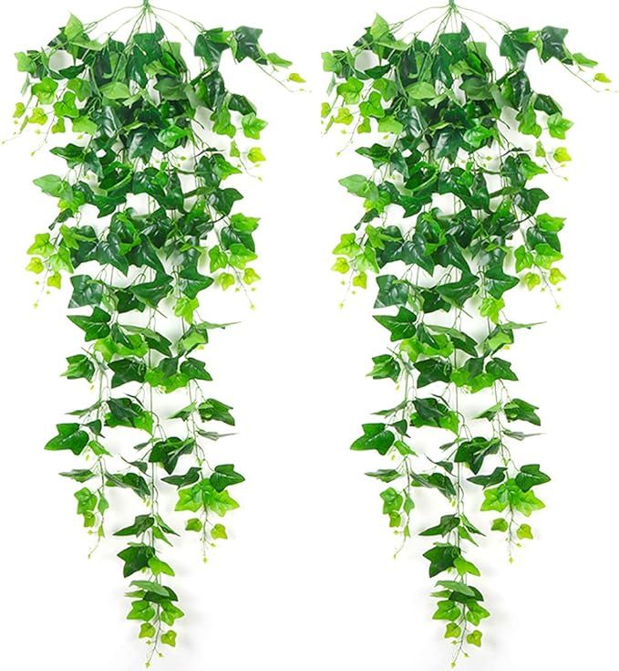Room Decor Aesthetic Fake Plants, 2 Pack 35 Inch Ivy Artificial Plants for Home Decor Wall Decor ... | Amazon (US)
