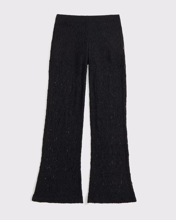 High Rise Knit Lace Pant | Abercrombie & Fitch (US)