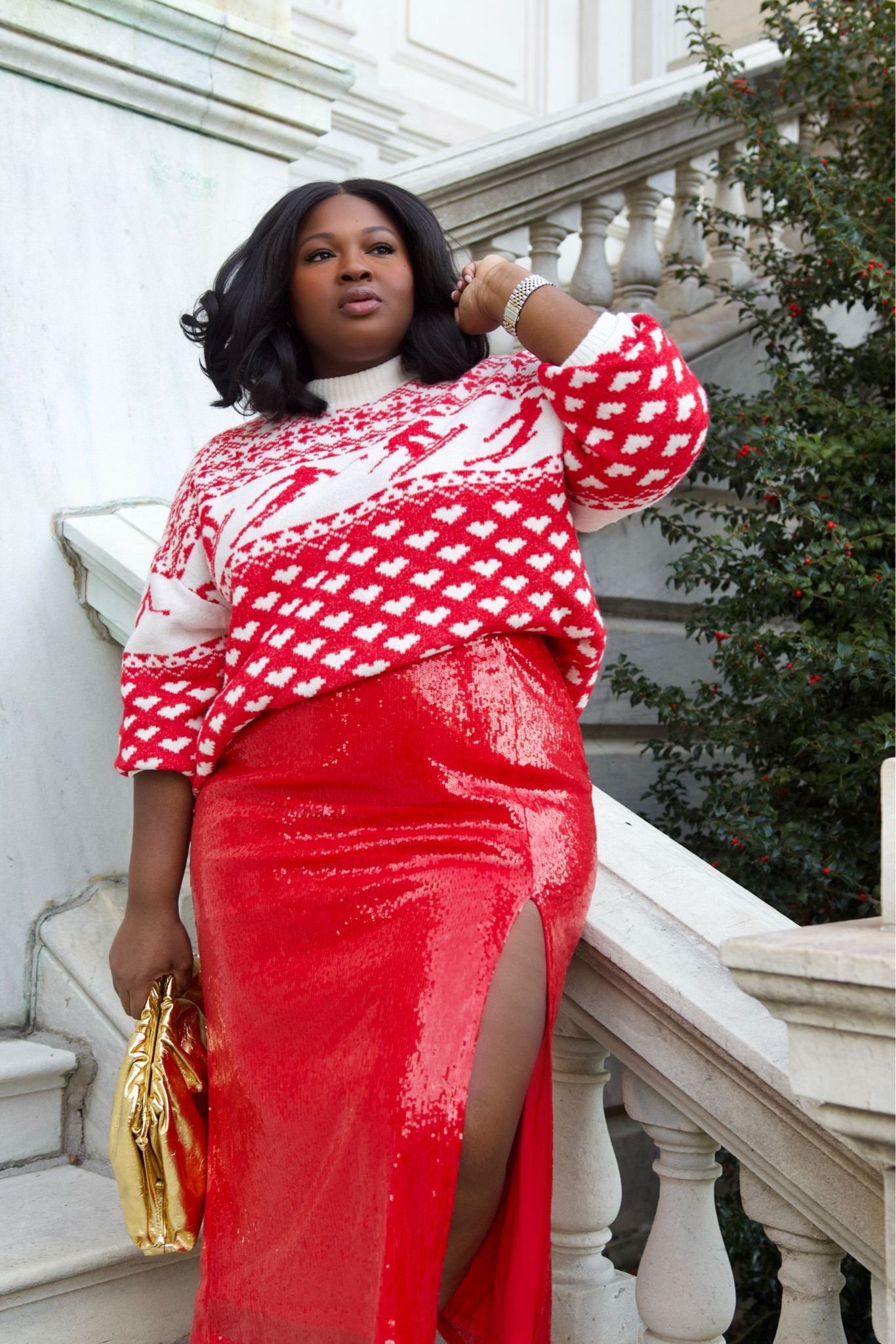 red holiday cocktail dress plus size Stellina Slim Fit Flared Pants Black