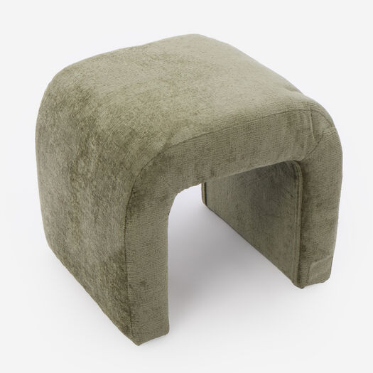 Green Curved Ottoman 46x51cm | TK Maxx