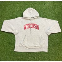 Vintage Wisconsin Badgers Hoodie Sweatshirt Champion Size Xtra Large Xl Ncaa College Football Madison Bucky Badger Pull Over Oversized | Etsy (US)