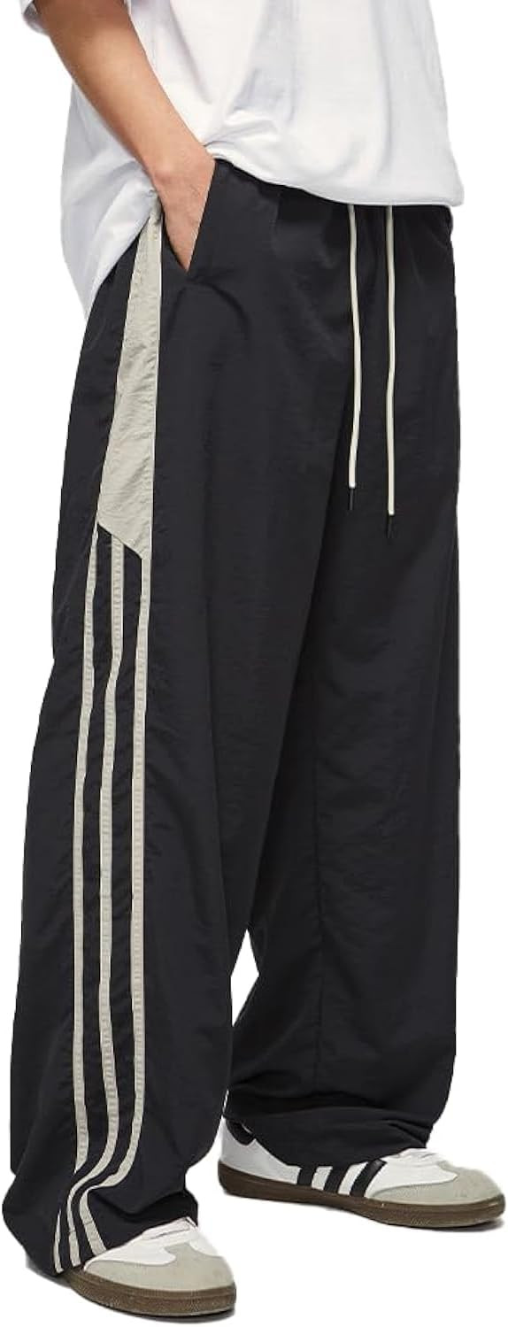Unisex Y2k Parachute Pants Vintage Baggy Track Pants with Elastic Waist Relaxed Fit for Men and W... | Amazon (US)