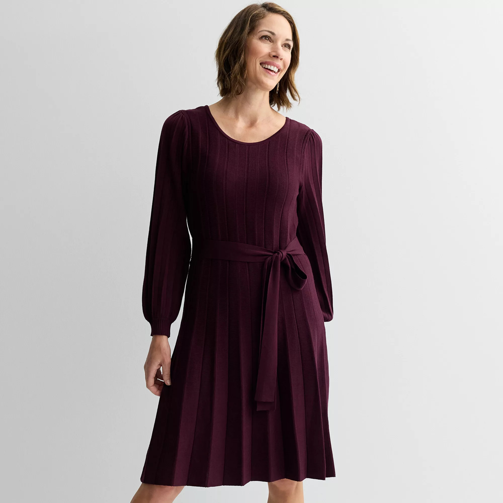 Women's Robbie Bee Long Sleeve A-Line Sweater Dress | Kohl's