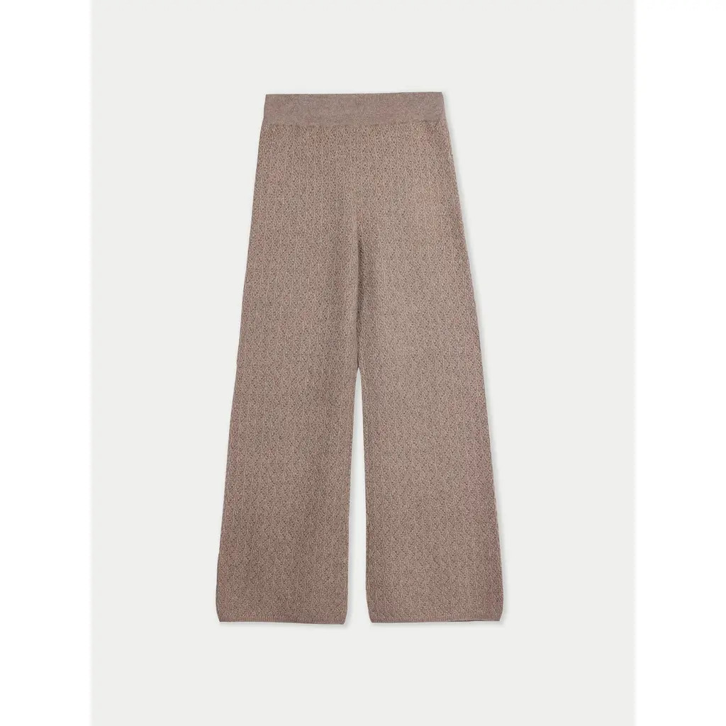 Gobi Cashmere Wide-Leg Ajour Knit Cashmere Pants in Taupe at Nordstrom, Size Small Eu | Nordstrom