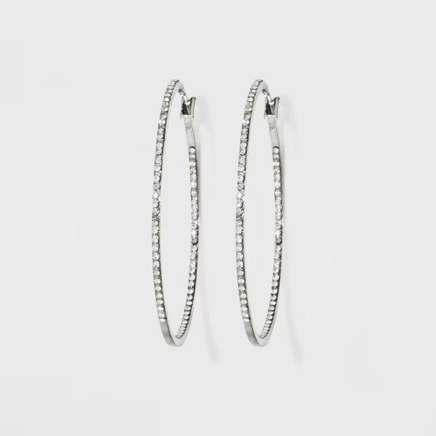 Hoop with Pave Stones Earrings - A New Day™ | Target