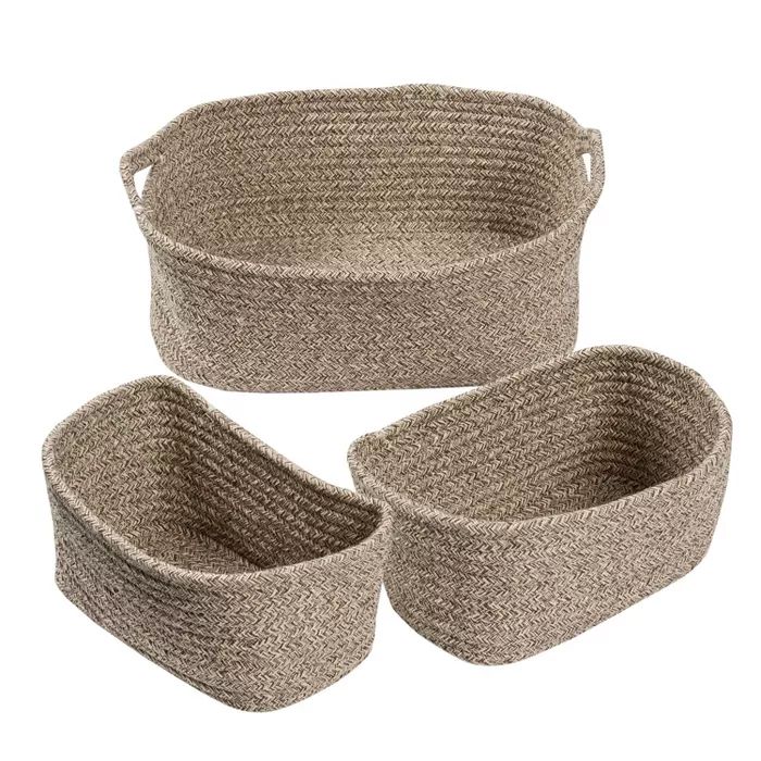 Honey-Can-Do Nested Linen Closet Totes Sand Stone | Target