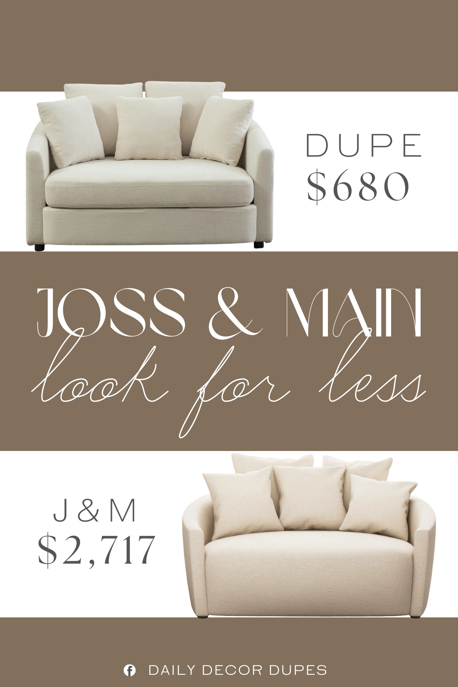 Inspired by Joss & Main Oversized Loveseat. Modern Accent Loveseat. Lounge Chair with Pillows. Modern Chenille Chair. Plush Accent Chair. Oversized Living Room Chair. Deep Seat Loveseat. Extra-Wide Upholstered Loveseat. 

Home more affordable option find copy cat similar look for less budget friendly affordable cheap cheaper beautiful pretty. Clearance sale coupon code discount code promo code luxury lookalike look a like Inspo inspiration inspired by idea ideas Love like these? I share multiple every day in my FB group.
#jossandmaininspired #accentchair #loveseat #oversizedchair #chenille #furniturefinds #livingroominspo #cozyliving  

 #LTKHome