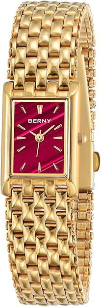 BERNY Gold Watches for Women Updated Ladies Quartz Wrist Watches Stainless Steel Band Womens Smal... | Amazon (US)