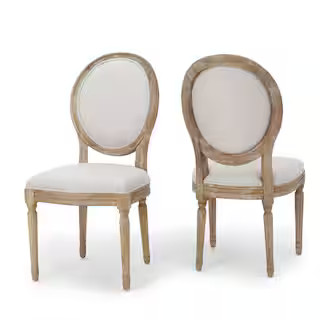 Noble House Phinnaeus Beige Fabric Dining Chairs (Set of 2)-11455 - The Home Depot | The Home Depot