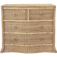 Worlds Away Four Drawer Chest In Woven Rattan With Satin Brass Pulls Cabinet in Celine by DecoratorsBest | DecoratorsBest