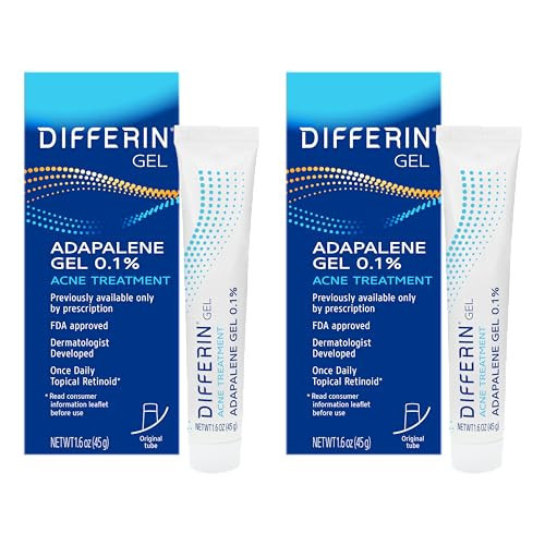 Differin Acne Treatment Gel, 60 Day Supply, Retinoid Treatment for Face with 0.1% Adapalene, Gentle Skin Care for Acne Prone Sensitive Skin, 15g Tube (Pack of 12) (Packaging May Vary) | Amazon (US)