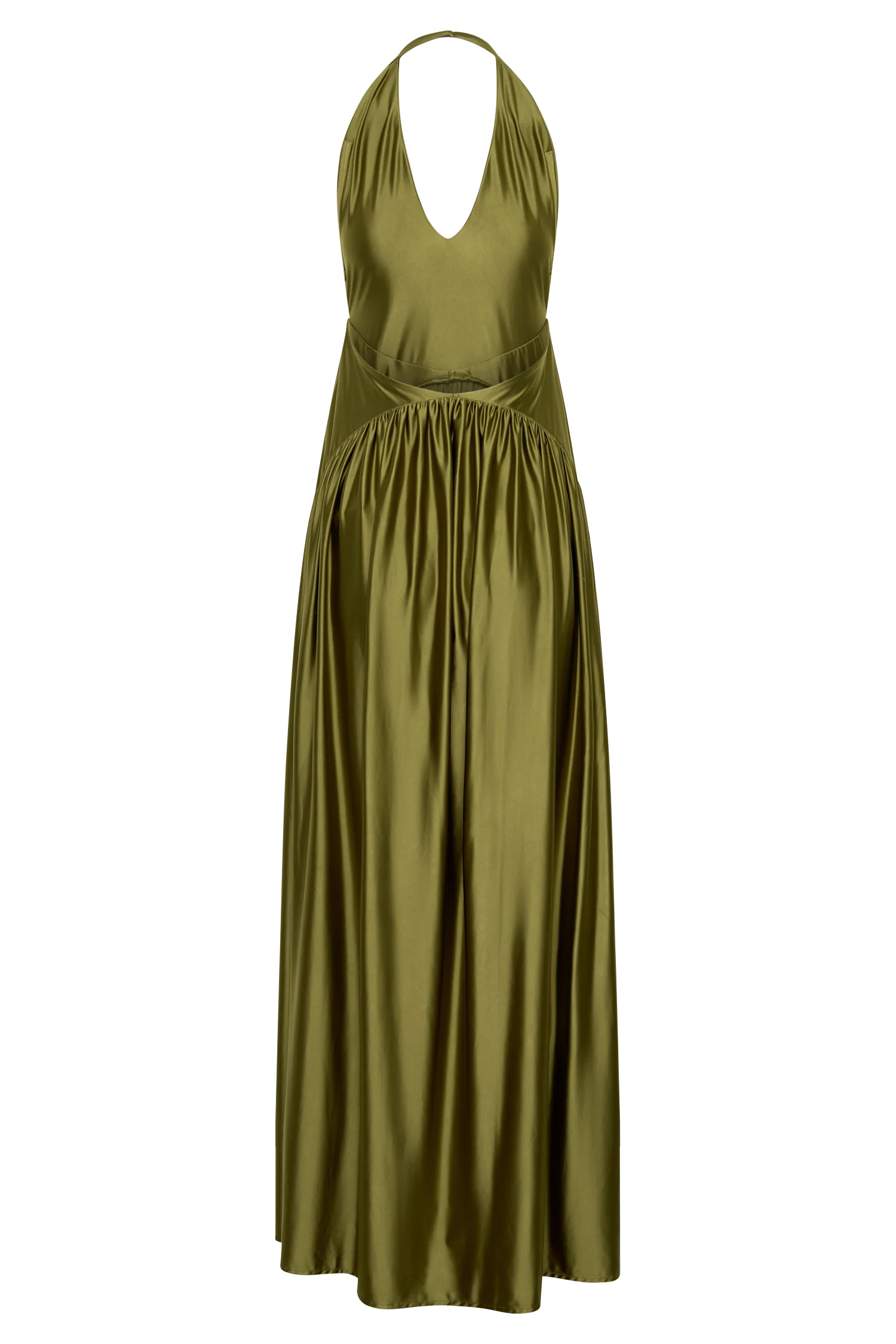 Cypress Halter Maxi Dress - Olive | MESHKI US