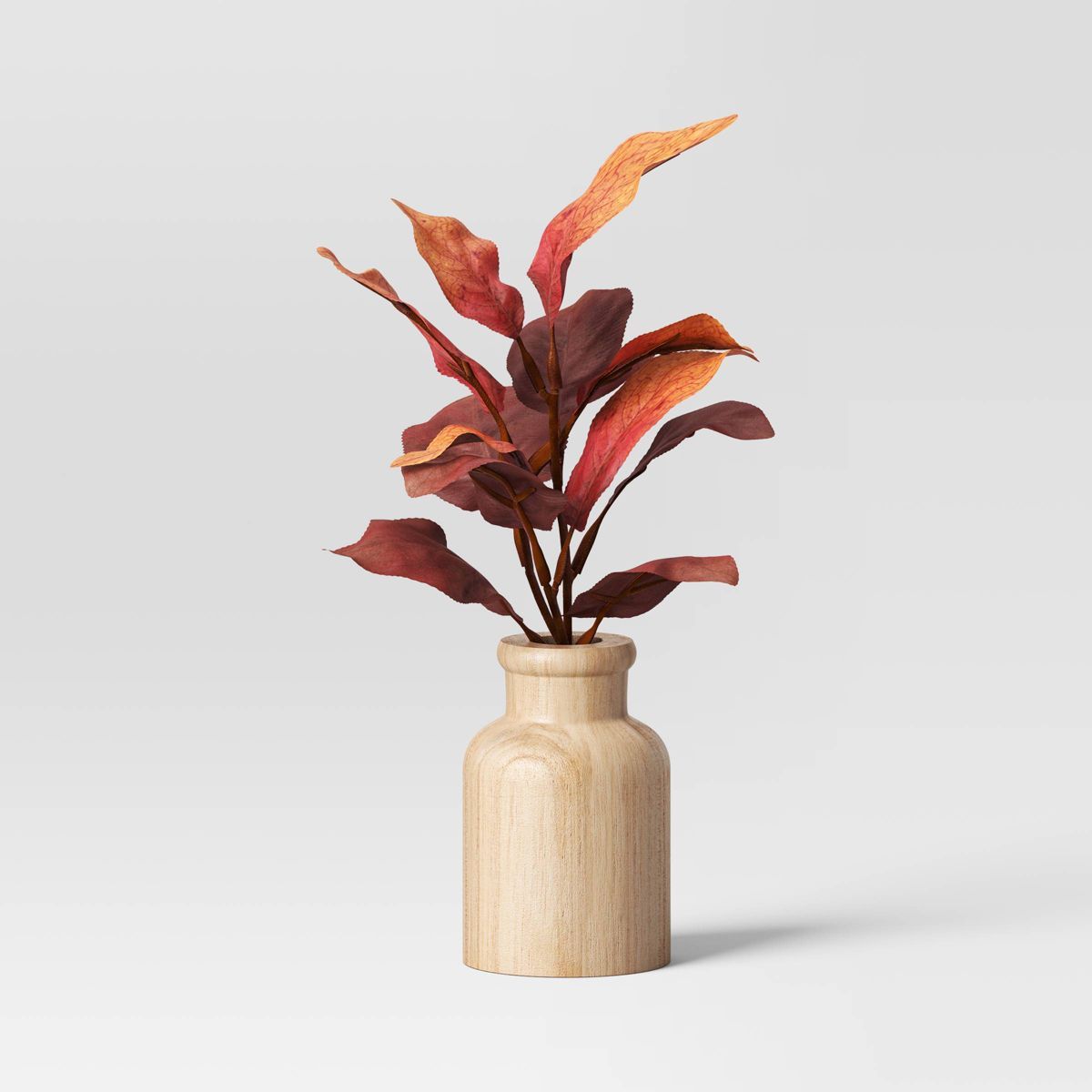 Small Fall Leaf Arrangement in Wood Pot - Threshold™ | Target