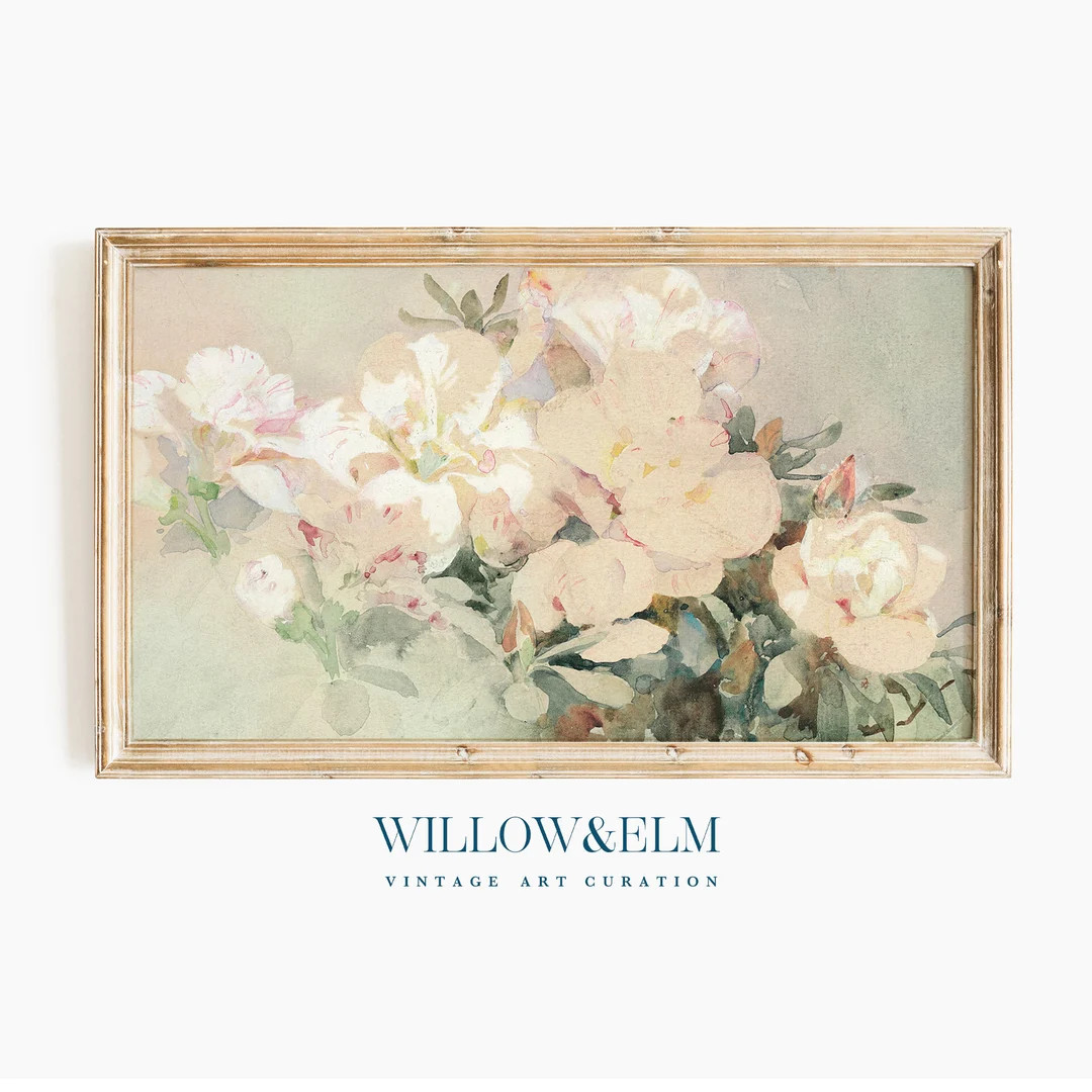 Samsung Frame TV Art | Spring Roses, Floral Watercolour Painting | Digital Download | Etsy (US)