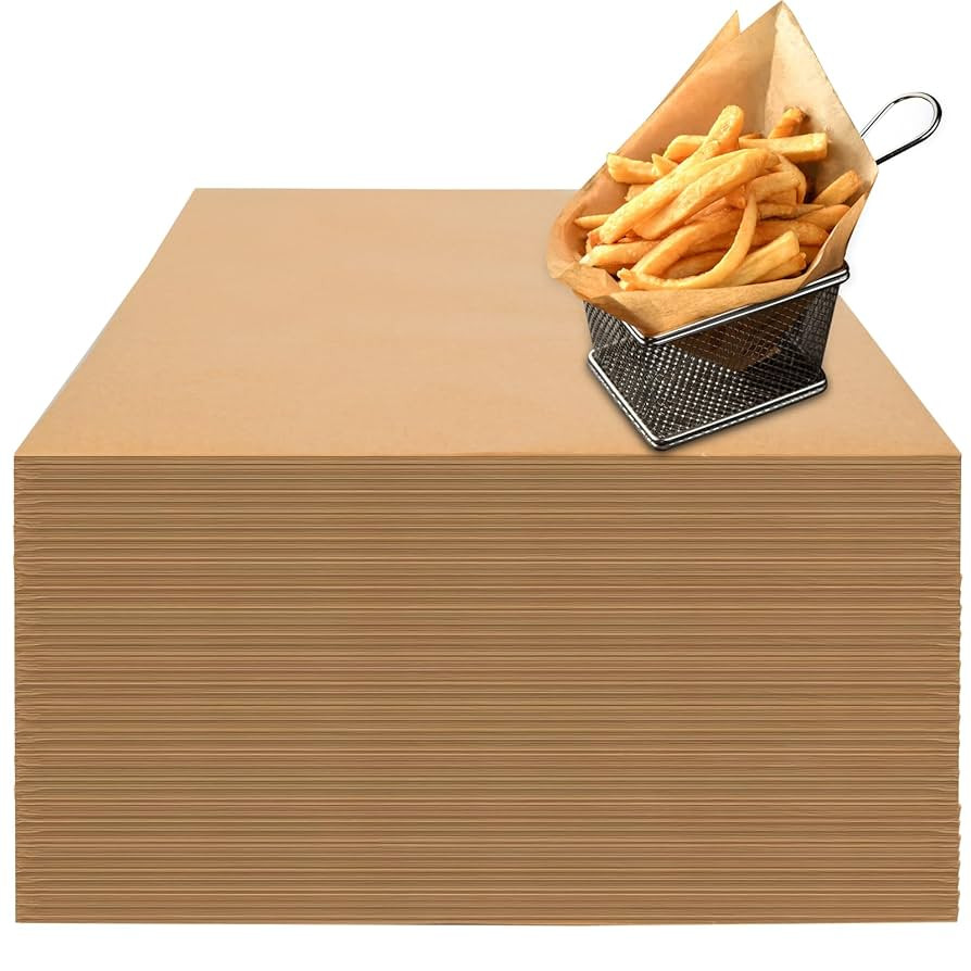 100 Count Pre-Cut Deli Wax Paper Sheets, 12x12" Natural Kraft Parchment Paper Sheets for Food Bas... | Amazon (US)