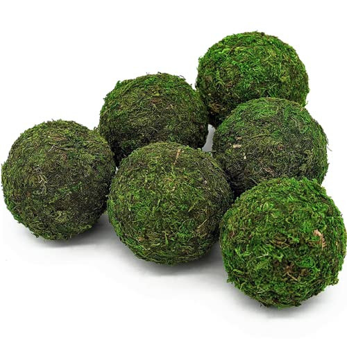 Usmola Moss Balls, Decorative Balls for Centerpiece Bowls Vase Filler, Home Party Decor (3.5 inches - Set of 6-), Large | Amazon (US)