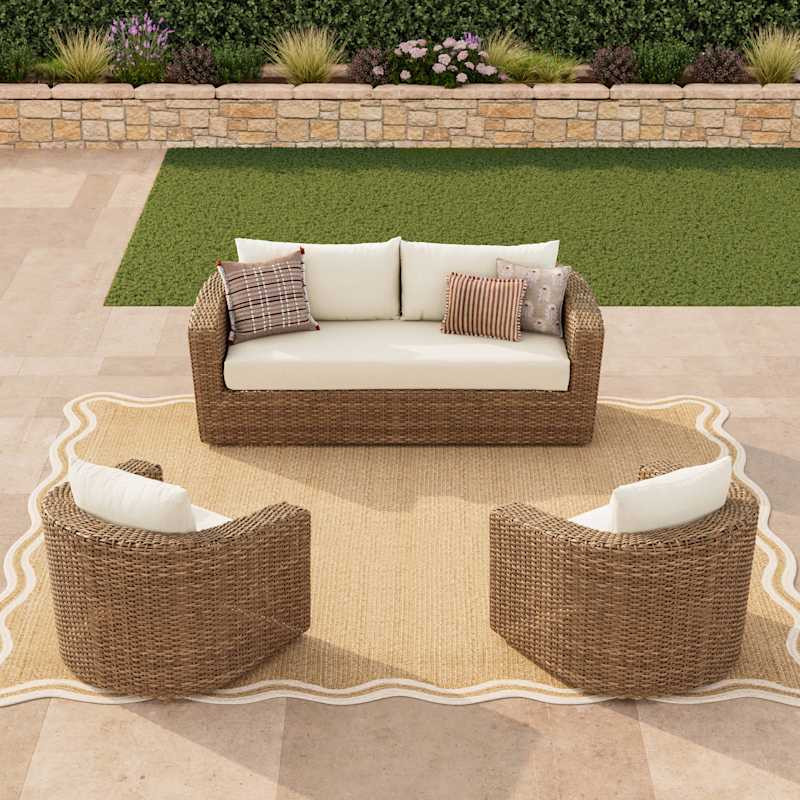 Monaco Sofa & Swivel Chair 3-Piece Set | At Home