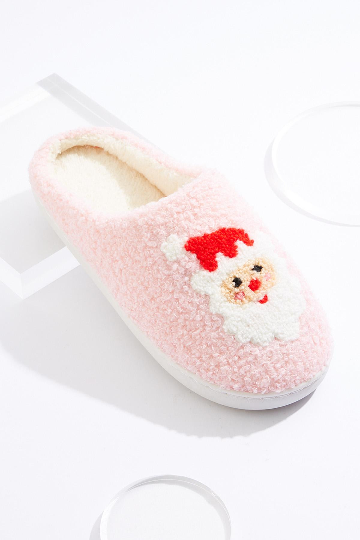 Santa Pink Fuzzy Slippers | Cato Fashions