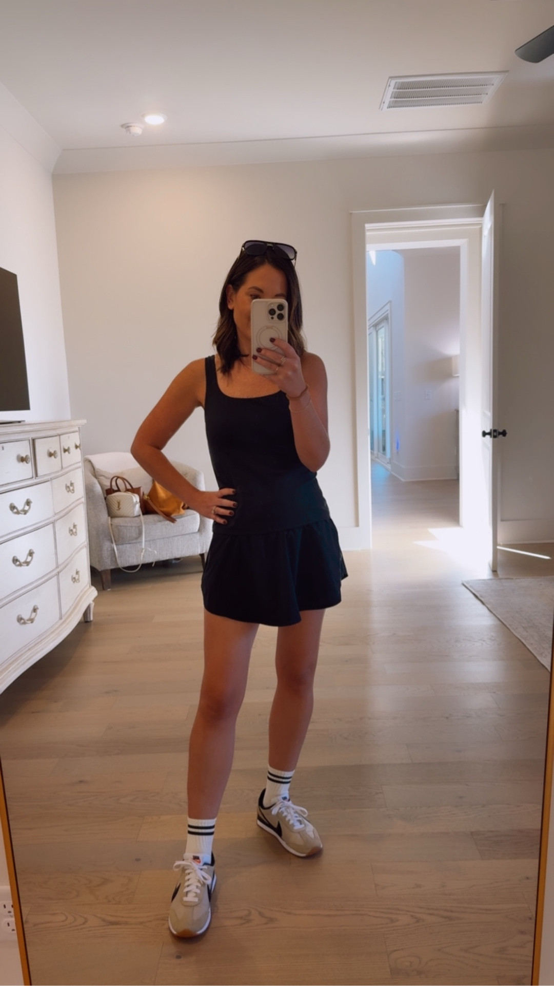 Activewear look all from Amazon! My favorite socks if you are trying to get away from no-show socks too. Too has a built in bra - wearing xs 