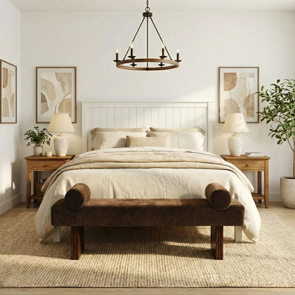 60" W Chenille Upholstered Bench | Wayfair North America