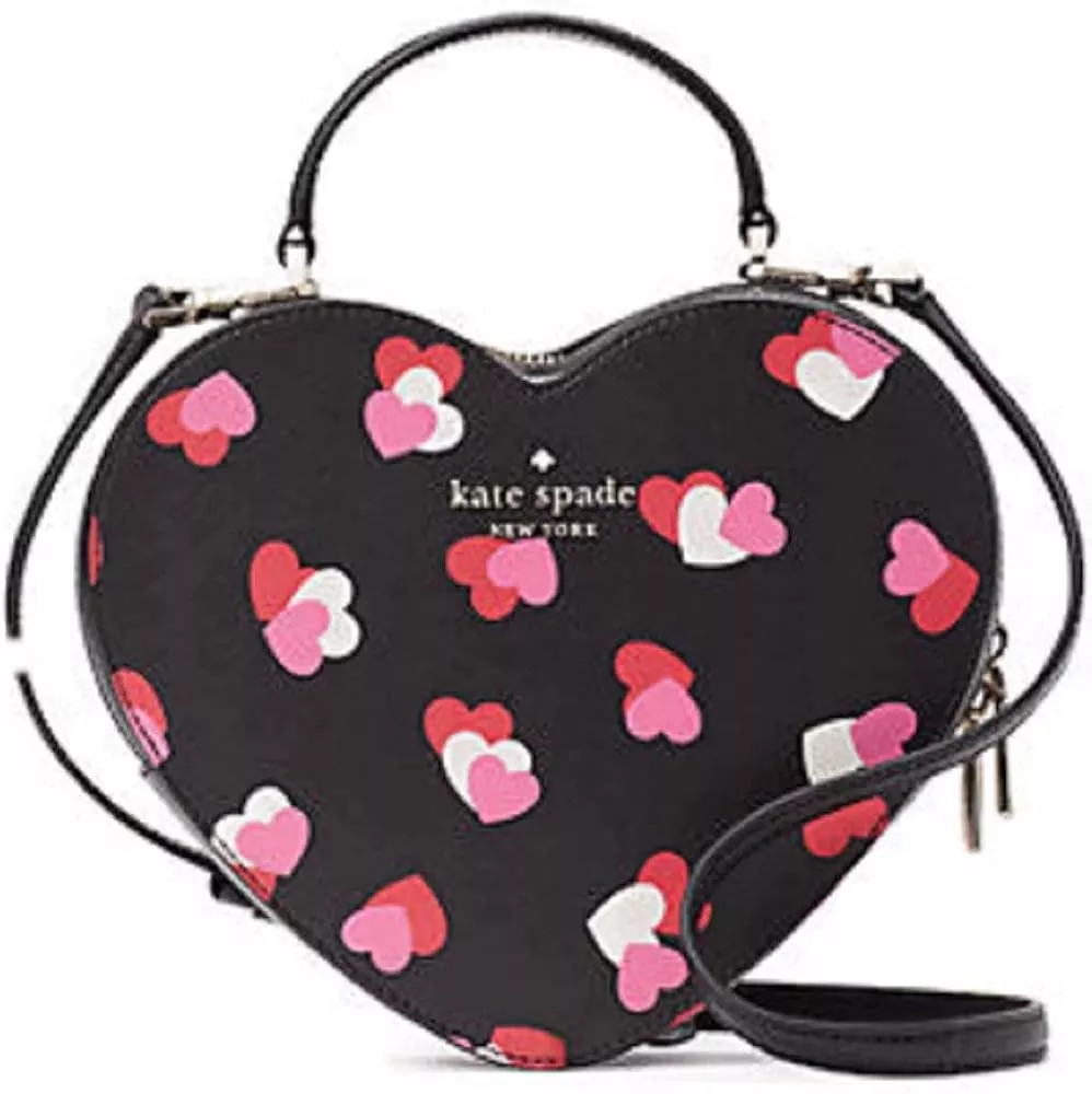 Kate Spade New York Love Shack Heart Crossbody Shoulder Handled Bag (Black  Quilted)