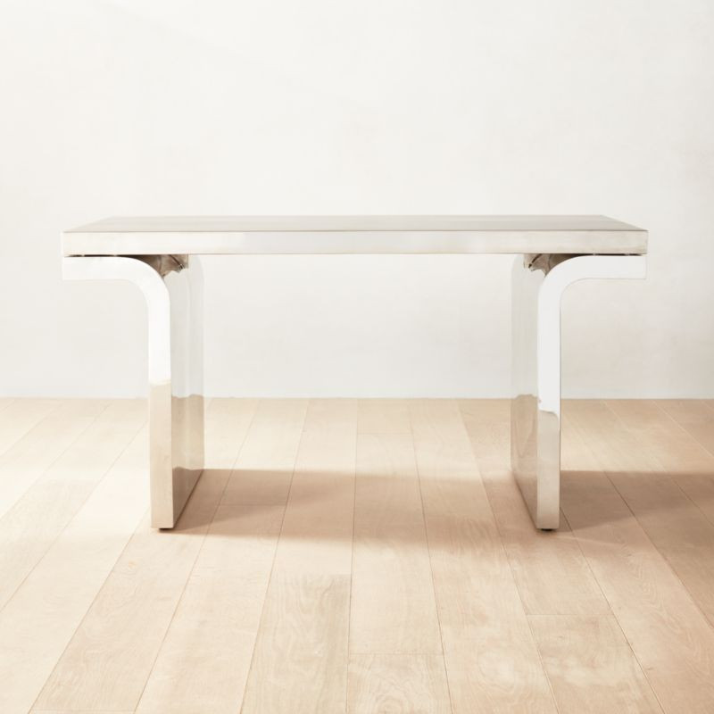 Vira Stainless Steel Desk | CB2 | CB2