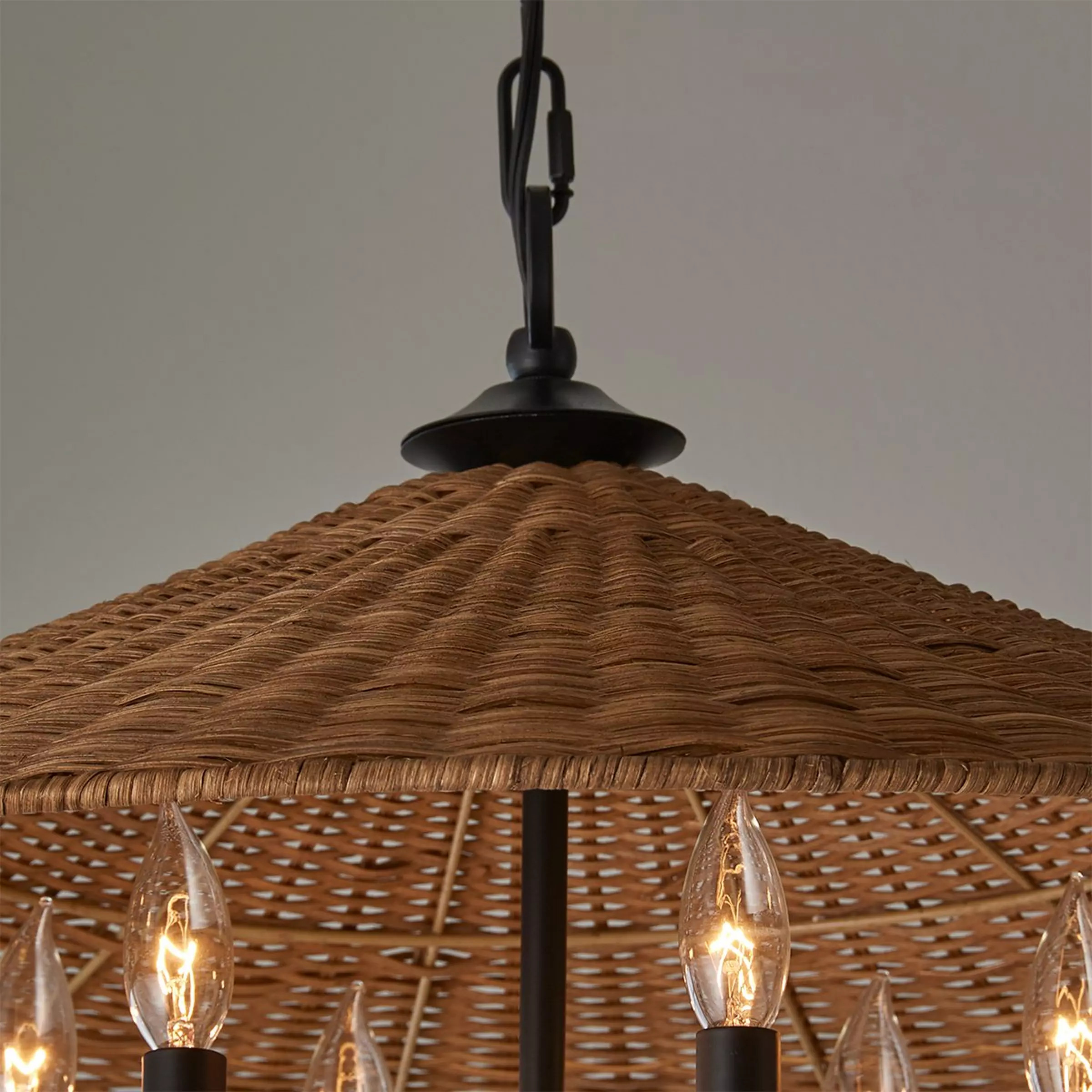 Rattan Shade Chandelier | Shades of Light