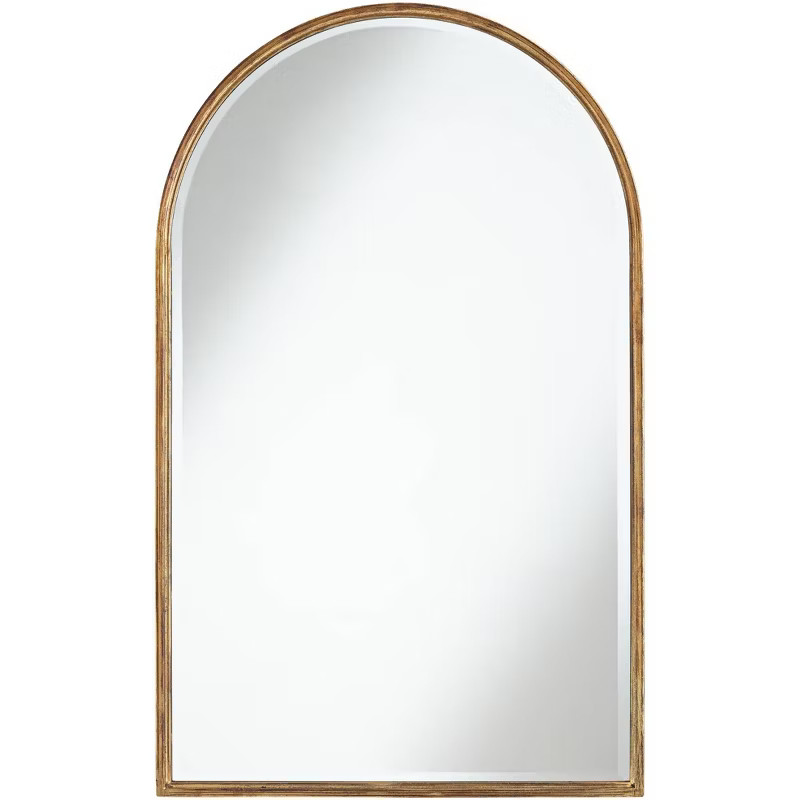Uttermost Arch Top Vanity Decorative Wall Mirror Modern Gleaming Gold Metal Frame Beveled 24" Wid... | Target