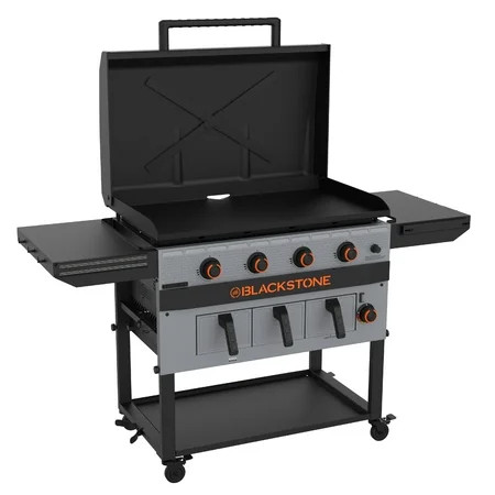 Blackstone Bronco Outdoor Combo Griddle, 36 Inch 4-Burner Flat Top Grill with Air Fryer, Gray | Walmart (US)