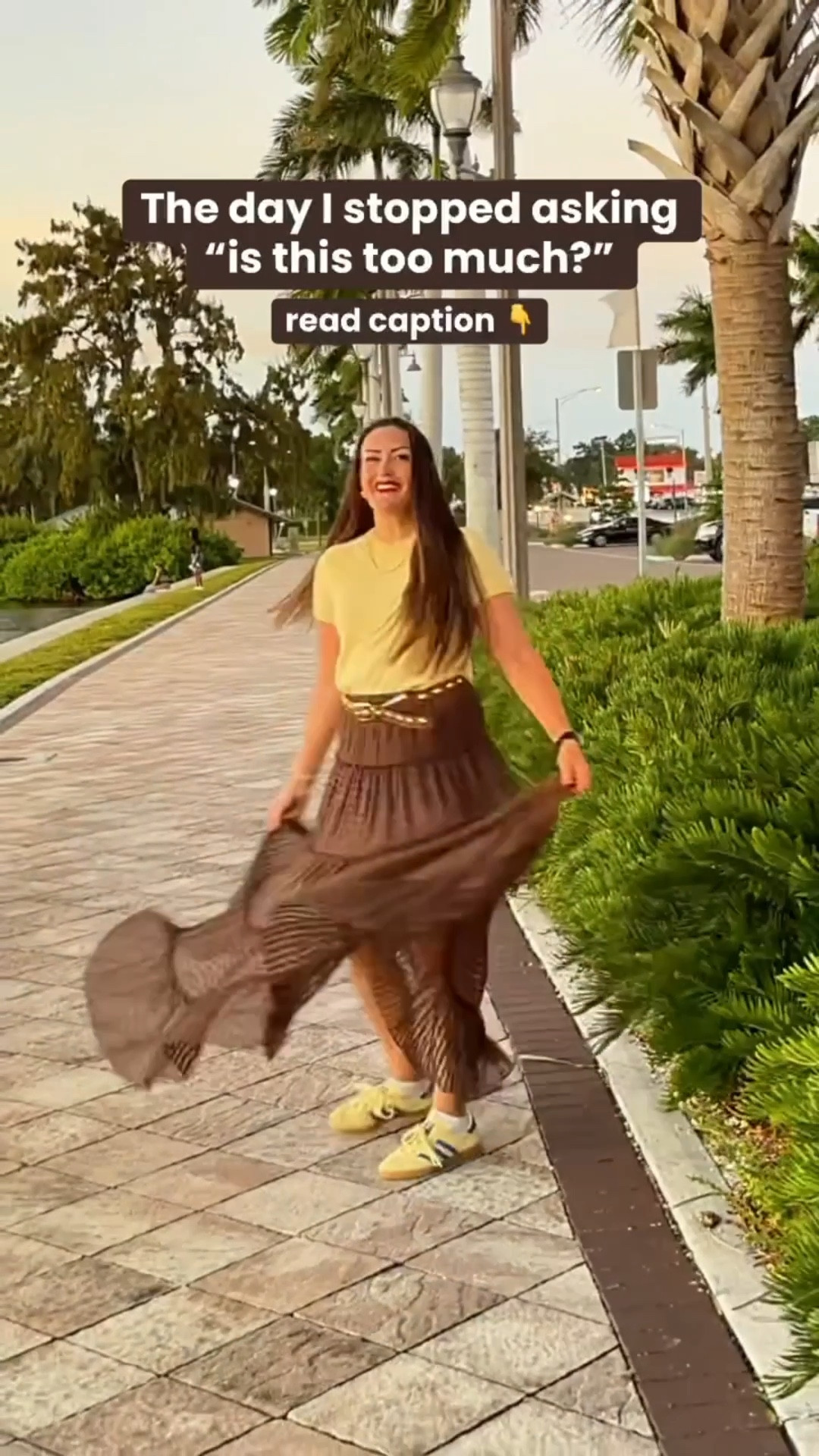 the day I stopped asking “is this too much?”… everything changed 💛✨

girl, wear the outfit. the pleated maxi, the bright tee, the belt that makes you feel like a million bucks — all of it. confidence is the best accessory you’ll ever own 🫶 this skirt moves beautifully when you walk and pairs just as easily with heels as it does with sneakers (hello, cost per wear 👏).

I’m 5’6” wearing size small (TTS) in the top, size medium (TTS) in the skirt, and size 8 (TTS) in the sneakers 👕👗👟

you buy clothes to fit your body, not the other way around 🤎

#LTKSeasonal #LTKShoeCrush #LTKStyleTip