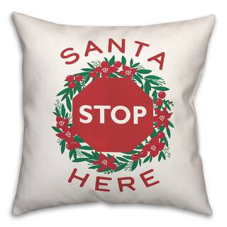 Santa Stop Here Throw Pillow By Designs Direct | 18" x 18" | Michaels® | Michaels Stores