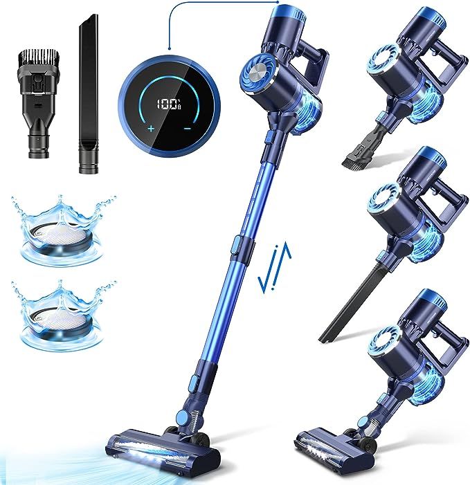 PRETTYCARE Cordless Vacuum Cleaner with LED Touch Display, 4 in 1 Stick Vacuum 35 Mins Runtime & ... | Amazon (US)