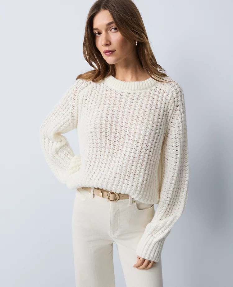 Weekend Collection Cozy Crew Neck Sweater | Ann Taylor