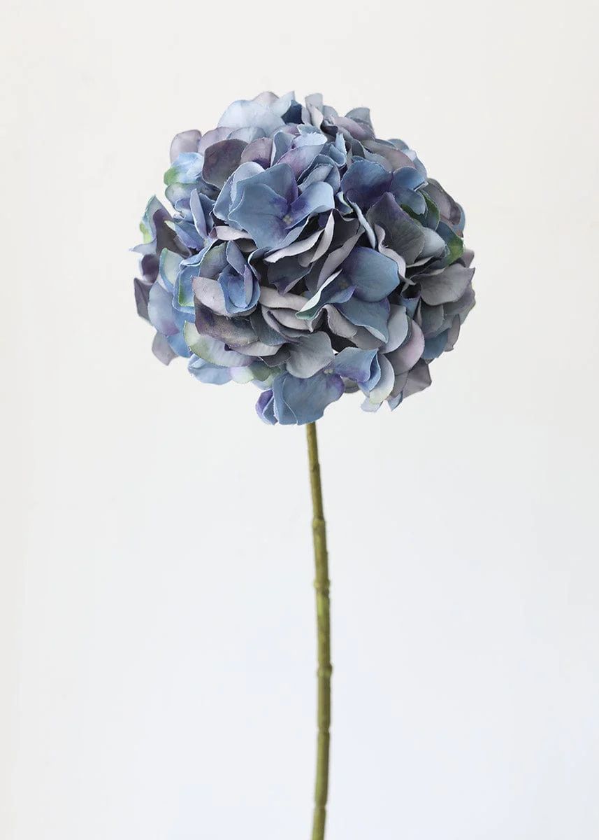 Blue Hydrangea Silk Flower - 6.5" Bloom | Afloral (US)