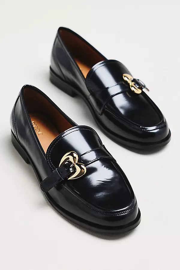 Maeve Heart Buckle Loafers | Anthropologie (US)