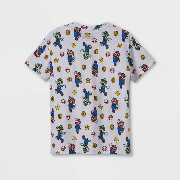 Boys' Nintendo Super Mario Short Sleeve Graphic T-Shirt - White | Target