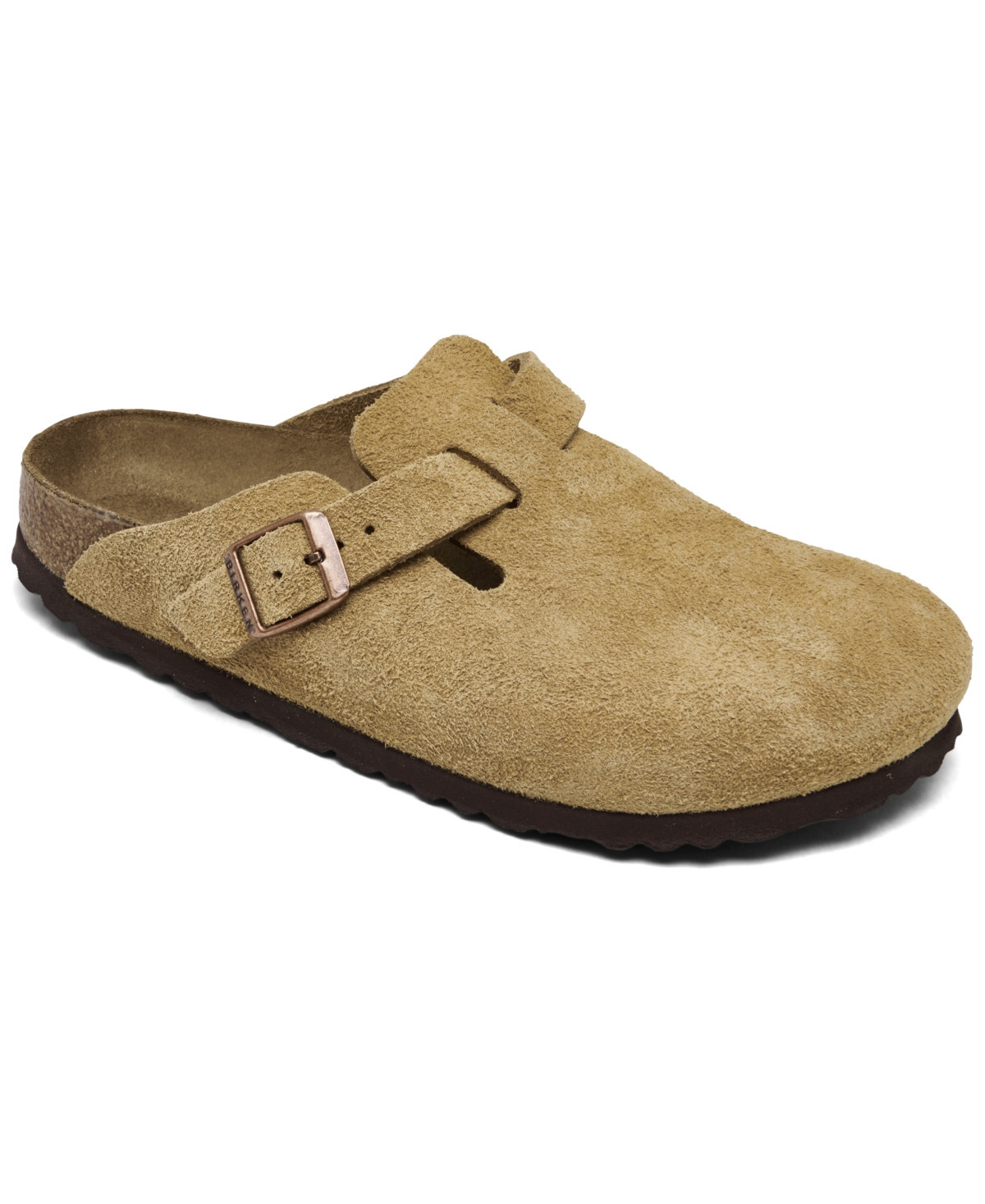Birkenstock Women's Boston Suede Leather Clogs from Finish Line - Faded Khaki | Macy's