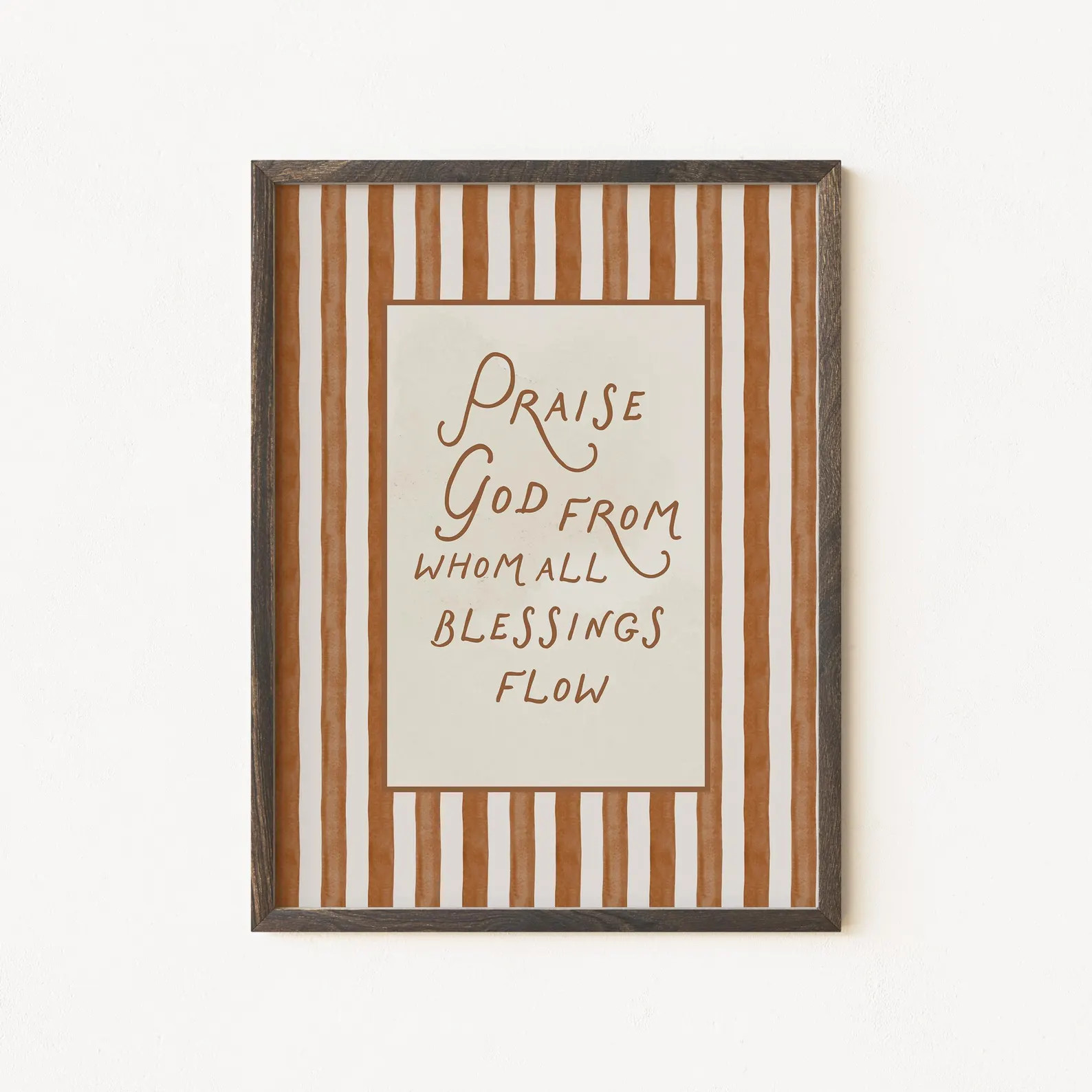 Christian Wall Art for Fall Entryway, Praise God Doxology Printable With Autumn Stripes for Thank... | Etsy (US)