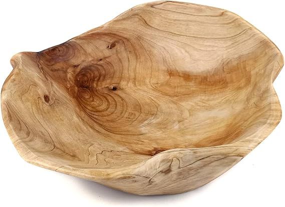 Wooden Fruit Salad Serving Bowl Hand-Carved Root Bowls Creative Living Room Real Wood Candy Bowl ... | Amazon (US)