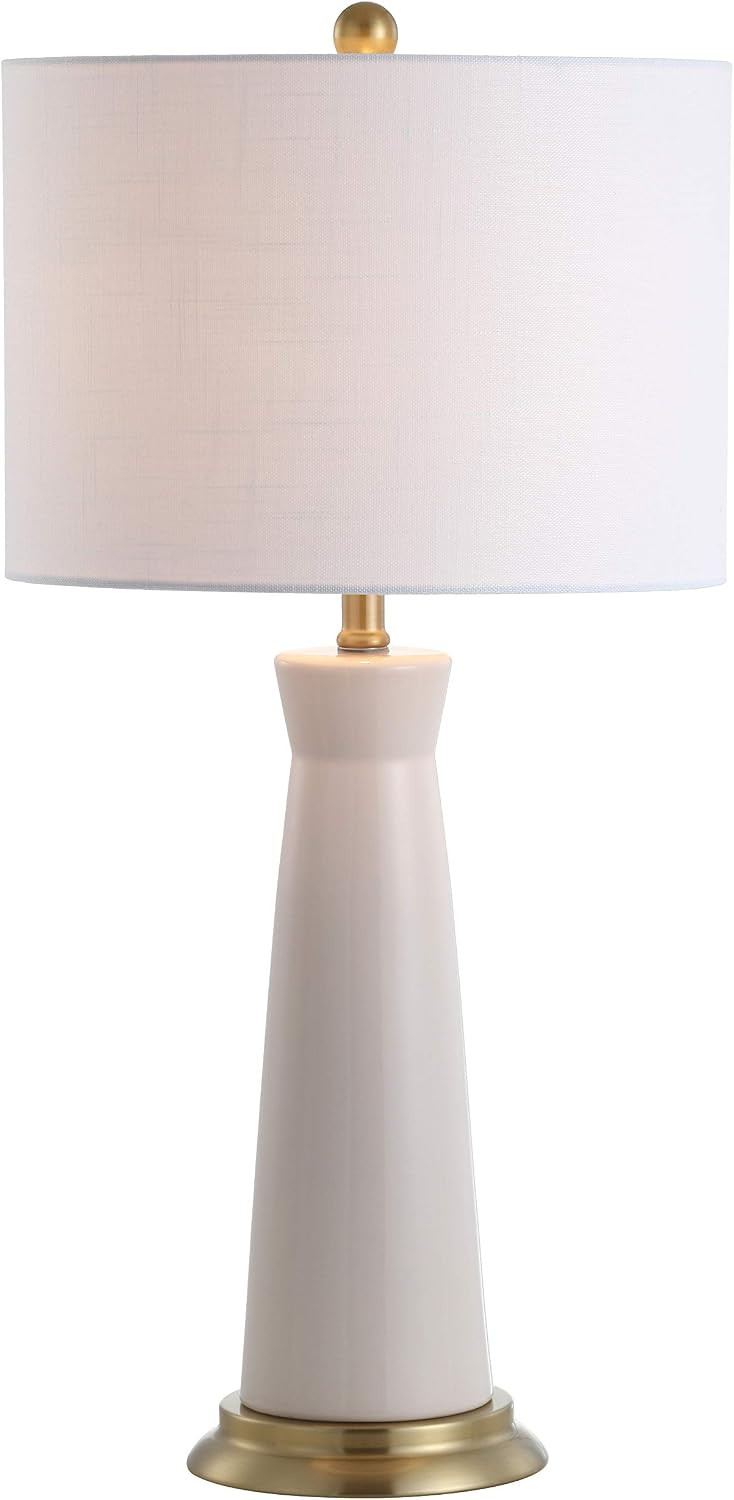 JONATHAN Y Hartley 29" Modern Ceramic Column Table Lamp, Cream | Amazon (US)