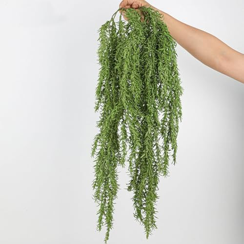 2Pcs Artificial Hanging Asparagus Fern Plants 30In Fake Springeri Asparagus Fern Trailing Greener... | Amazon (US)