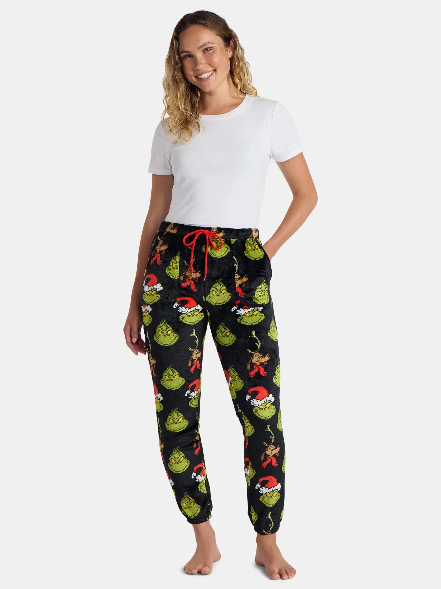 The Grinch Women’s Graphic Plush Sleep Jogger Pants, Sizes XS-3X | Walmart (US)