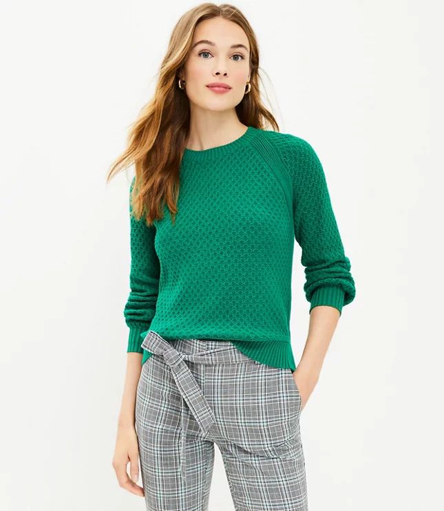 Textured Raglan Sweater | LOFT