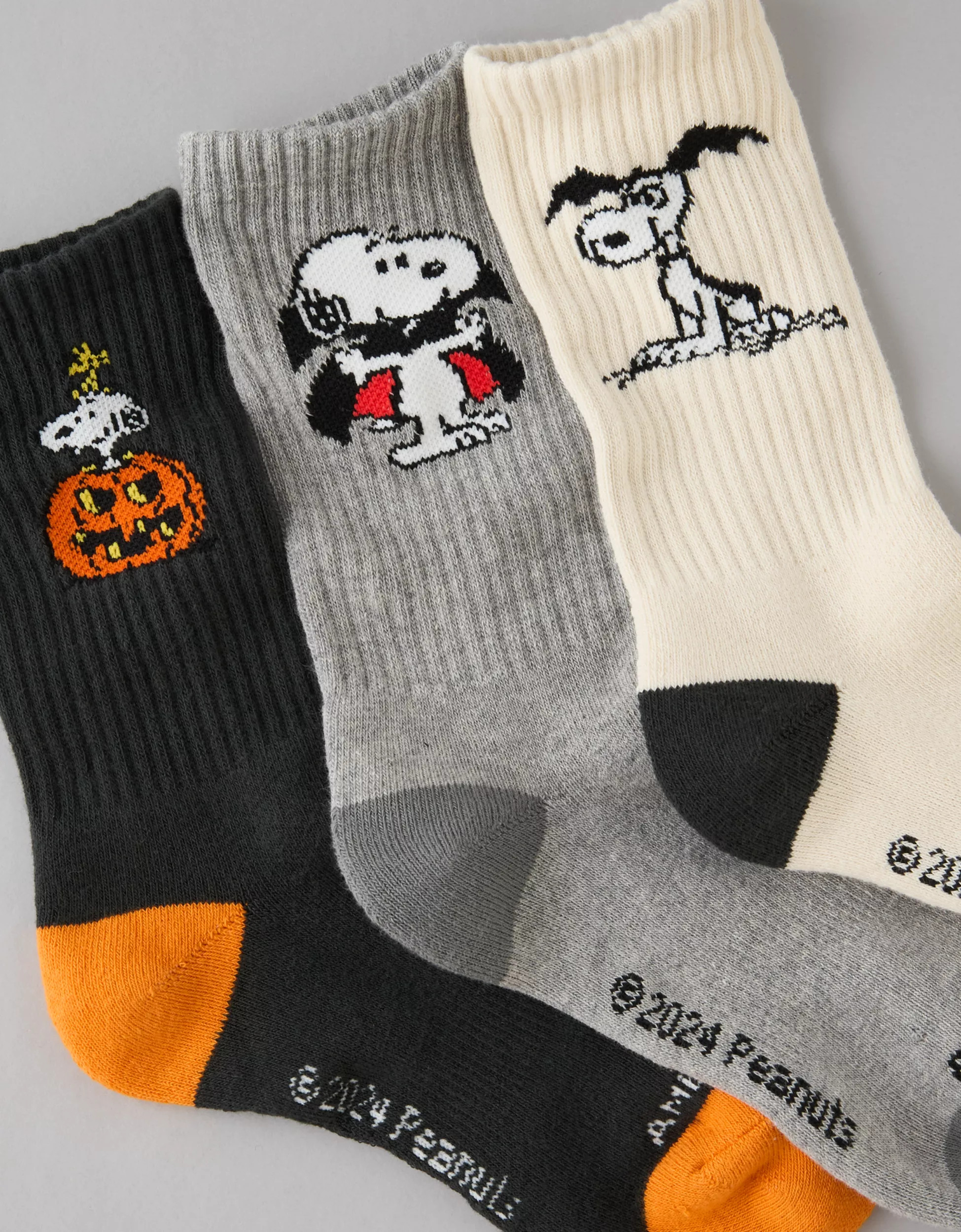 AE Halloween Peanuts Crew Socks 3-Pack | American Eagle Outfitters (US & CA)