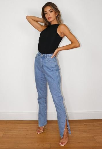 Blue Extreme Split Wrath Jeans | Missguided (US & CA)
