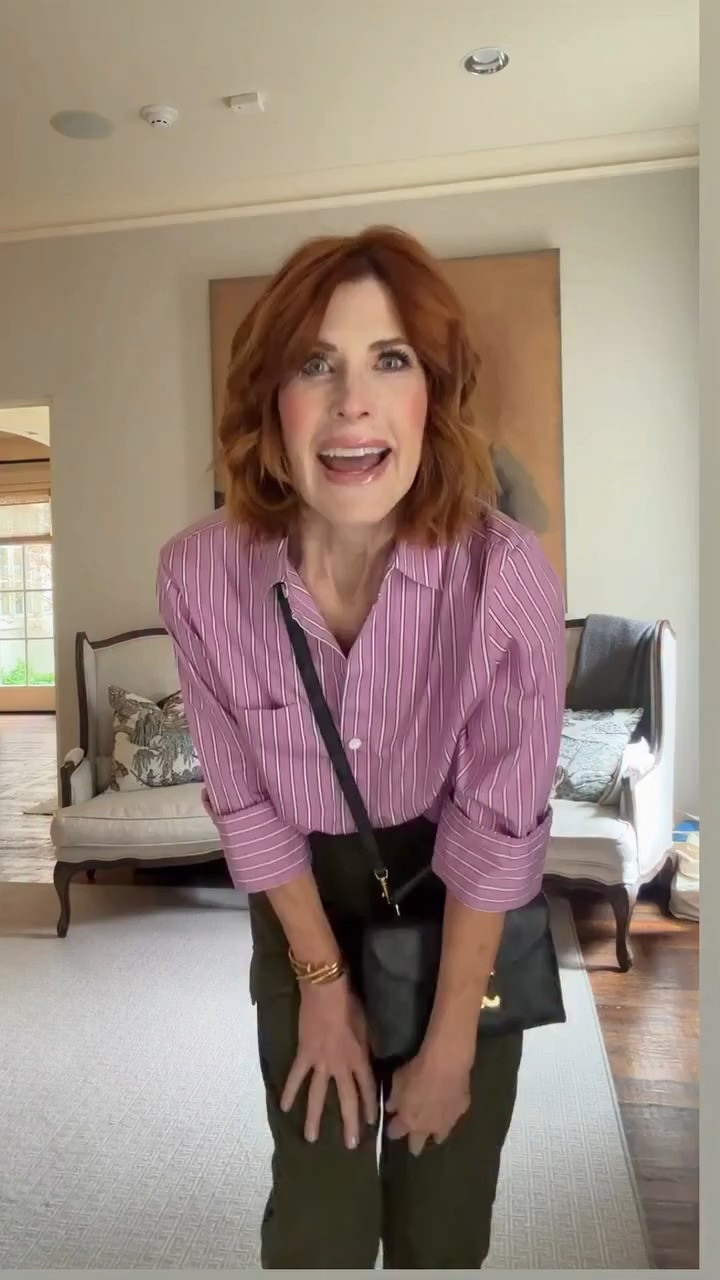 Green cargo pants, a striped shirt, and a little leopard print = the easiest chic summer outfit formula 🖤 These cargo pants are SO flattering and perfect for casual summer outfits or elevated weekend style. Wearing a 23 in the pants and XS in the shirt. #summeroutfits #casualchic #workoutfits 

 

#LTKdayinmylife #LTKootd #LTKOver40